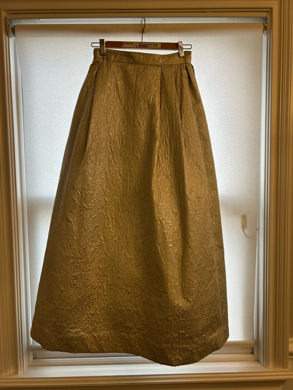 Structured Midi Skirt in Metallic Silver